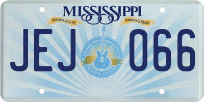MS license plate JEJ066