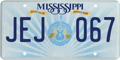 MS license plate JEJ067