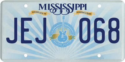 MS license plate JEJ068