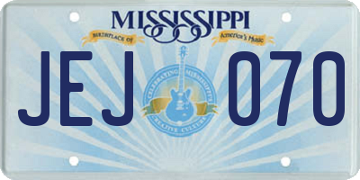 MS license plate JEJ070