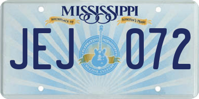 MS license plate JEJ072