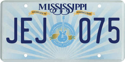 MS license plate JEJ075