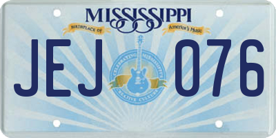 MS license plate JEJ076