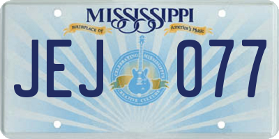 MS license plate JEJ077