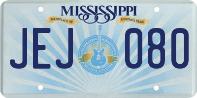 MS license plate JEJ080