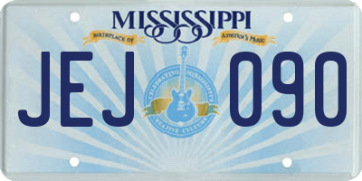 MS license plate JEJ090