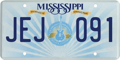 MS license plate JEJ091