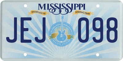 MS license plate JEJ098