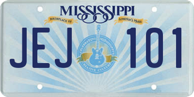 MS license plate JEJ101
