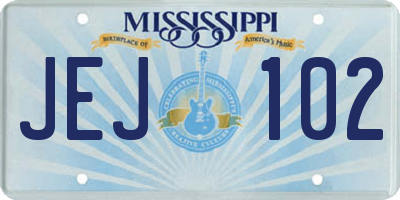 MS license plate JEJ102