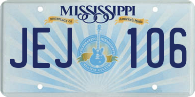 MS license plate JEJ106