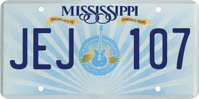 MS license plate JEJ107