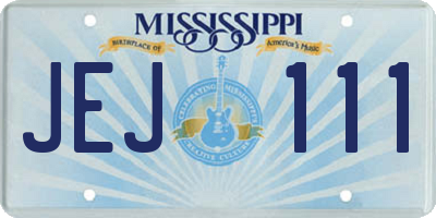 MS license plate JEJ111