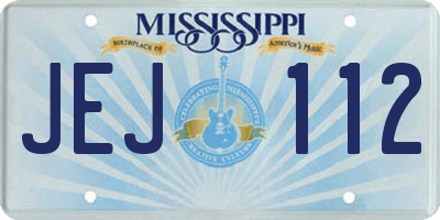 MS license plate JEJ112