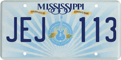 MS license plate JEJ113