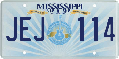MS license plate JEJ114