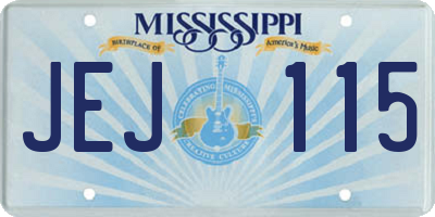 MS license plate JEJ115