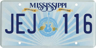 MS license plate JEJ116