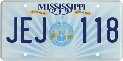 MS license plate JEJ118