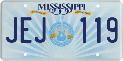 MS license plate JEJ119