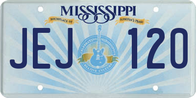 MS license plate JEJ120