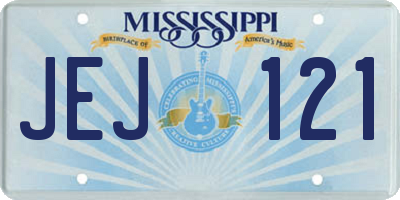 MS license plate JEJ121