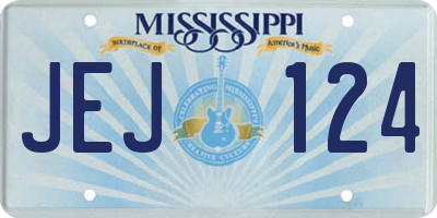 MS license plate JEJ124