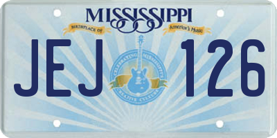 MS license plate JEJ126