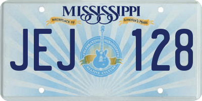 MS license plate JEJ128