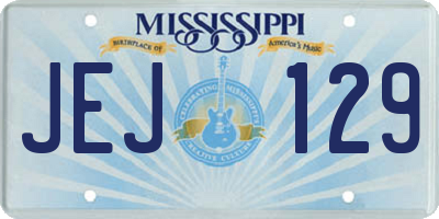 MS license plate JEJ129