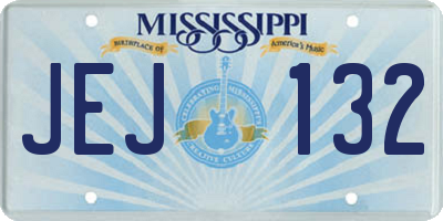 MS license plate JEJ132