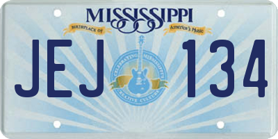 MS license plate JEJ134