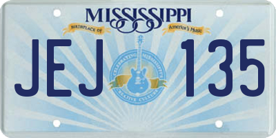 MS license plate JEJ135