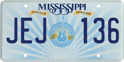 MS license plate JEJ136
