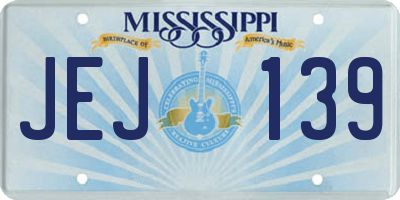 MS license plate JEJ139