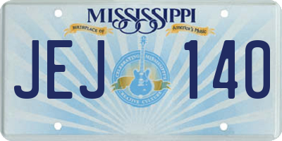 MS license plate JEJ140