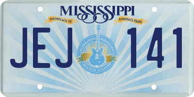 MS license plate JEJ141