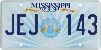 MS license plate JEJ143