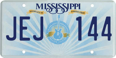 MS license plate JEJ144