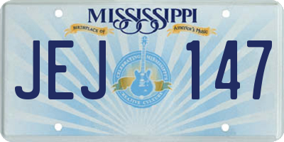 MS license plate JEJ147