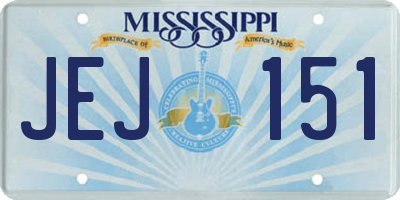 MS license plate JEJ151