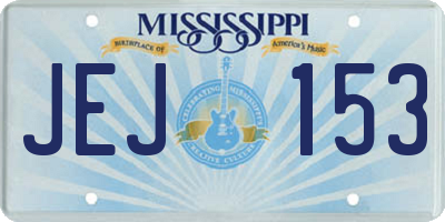 MS license plate JEJ153