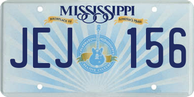 MS license plate JEJ156