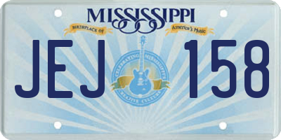 MS license plate JEJ158