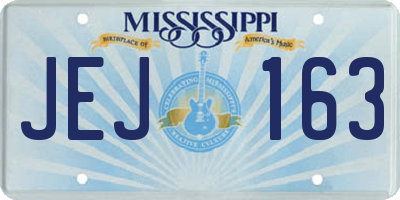 MS license plate JEJ163