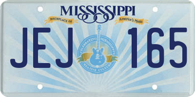 MS license plate JEJ165