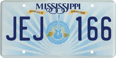 MS license plate JEJ166