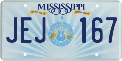 MS license plate JEJ167