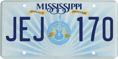 MS license plate JEJ170