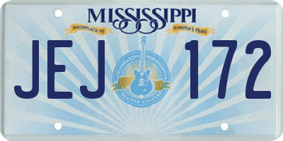 MS license plate JEJ172